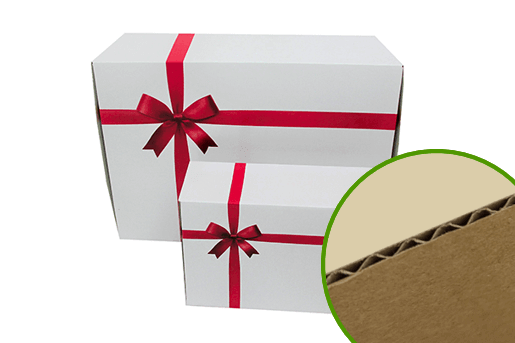 Geschenkkarton kaschiert mit roter Schleife 392x290x106mm, VPE 10 Stück