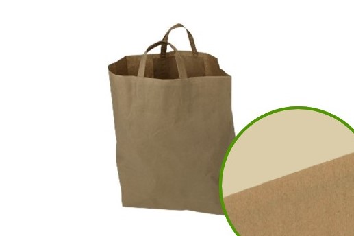 Papiertragetasche mit 5-fach gefaltetem Topcraft Griff, 80 g/m² Kraftpapier braun, 320x140x420mm, VPE 250 Stück